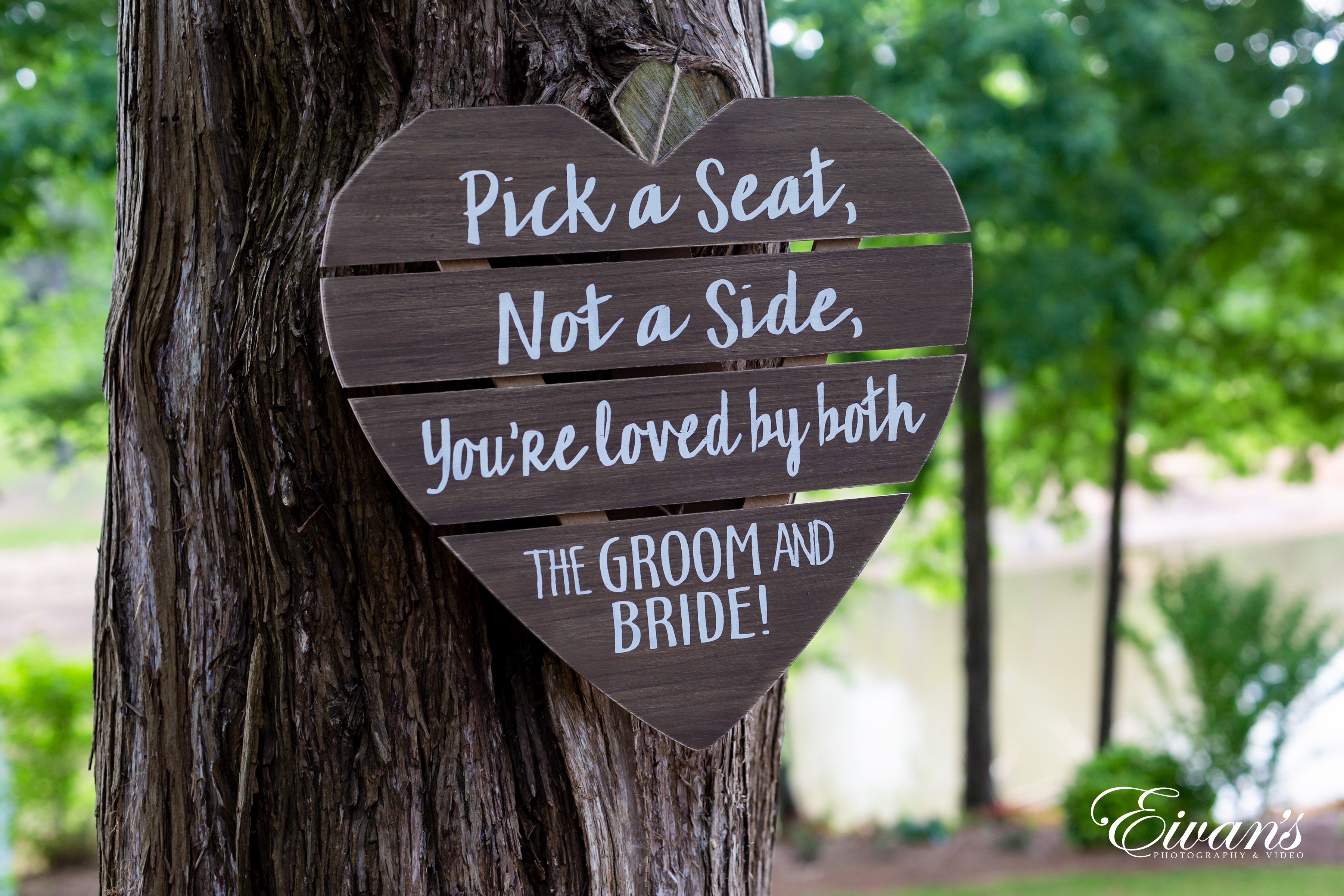 Calligraphy Wedding Sign pick a Seat Not a Side 